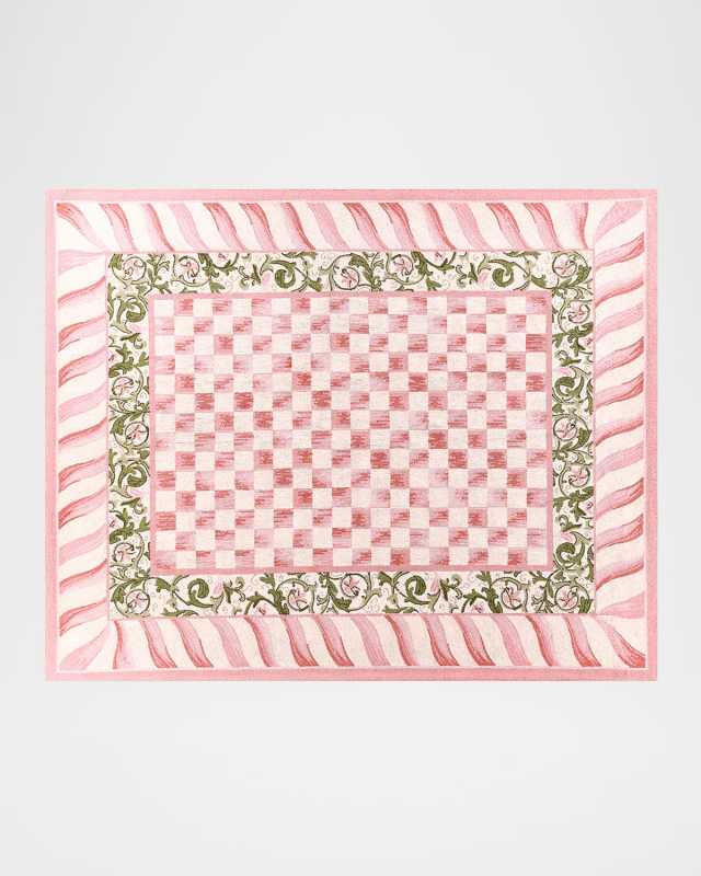 Rosy Check Rug, 8' x 10'